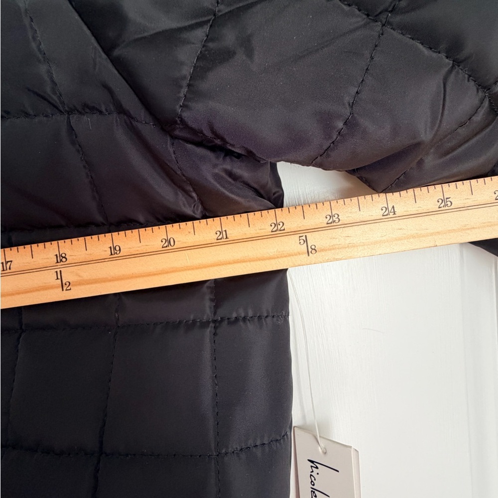 NICOLE MILLER Black Quilted Lightweight Puffer Bomber Jacket SZ 1X - Picture 7 of 7